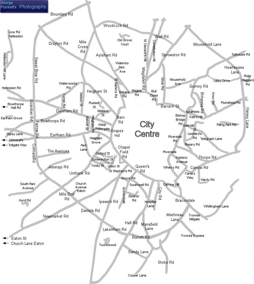 Norwich suburb map